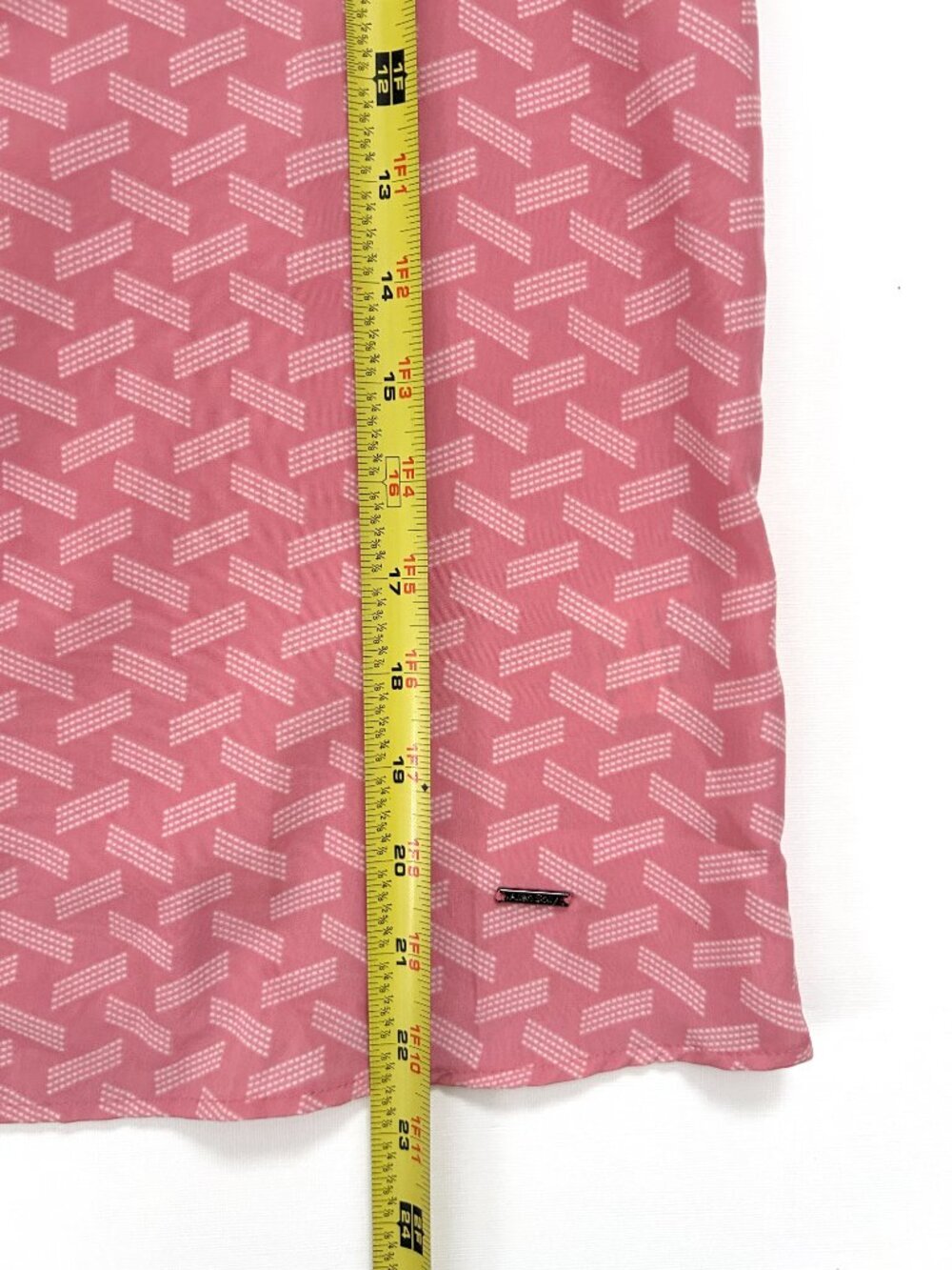 Allen Solly Pink Geometric Print Split Neck Blouse Short Sleeve Top Size L - Picture 8 of 10